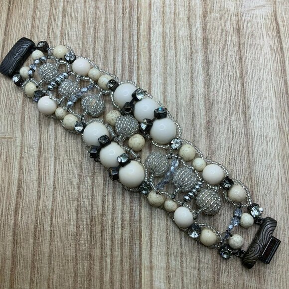 Chico's Beaded Chunky Magnetic Clasp Bracelet - Picture 4 of 6